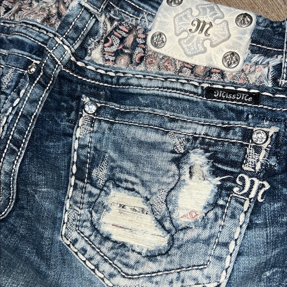 Miss Me Women's Distressed Blue Skinny Jeans Sz 28 - Picture 6 of 12